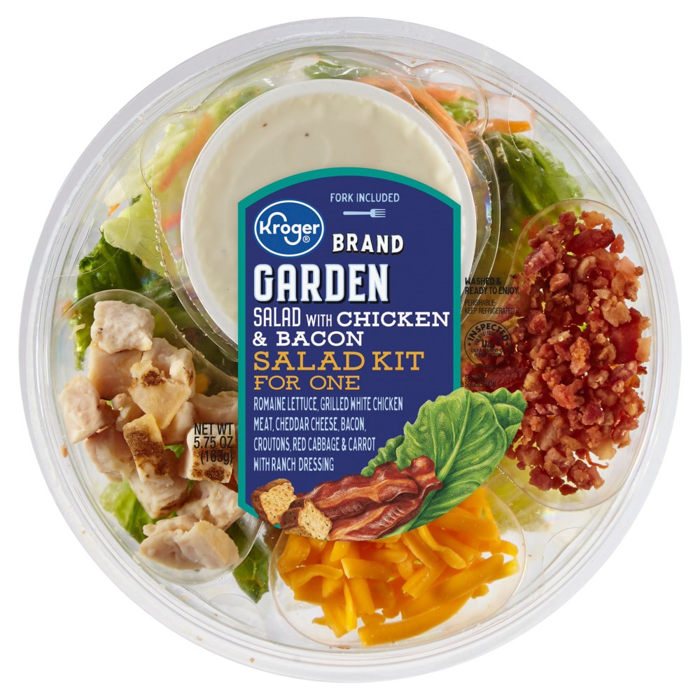 slide 1 of 1, Kroger Chicken And Bacon Garden Salad Kit, 5.75 oz