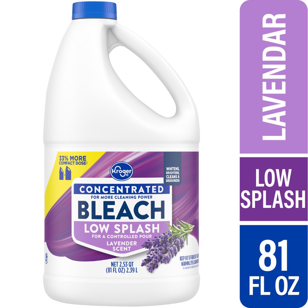 slide 2 of 3, Kroger Low Splash Lavender Scent Concentrated Bleach, 81 fl oz