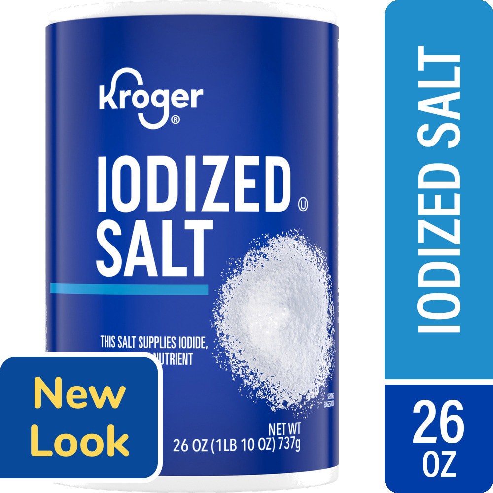 slide 4 of 4, Kroger Iodized Salt, 26 oz