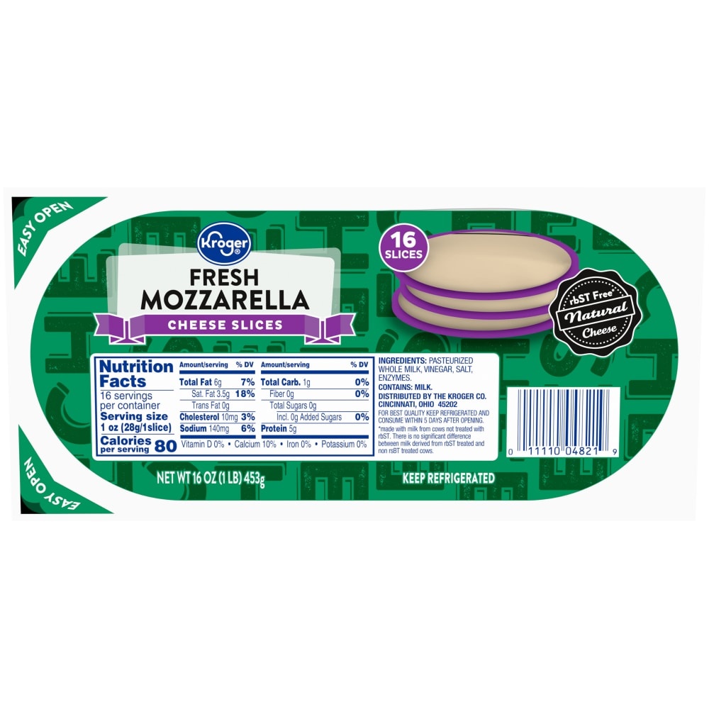 Kroger Fresh Mozzarella Cheese Slices 16 oz Shipt