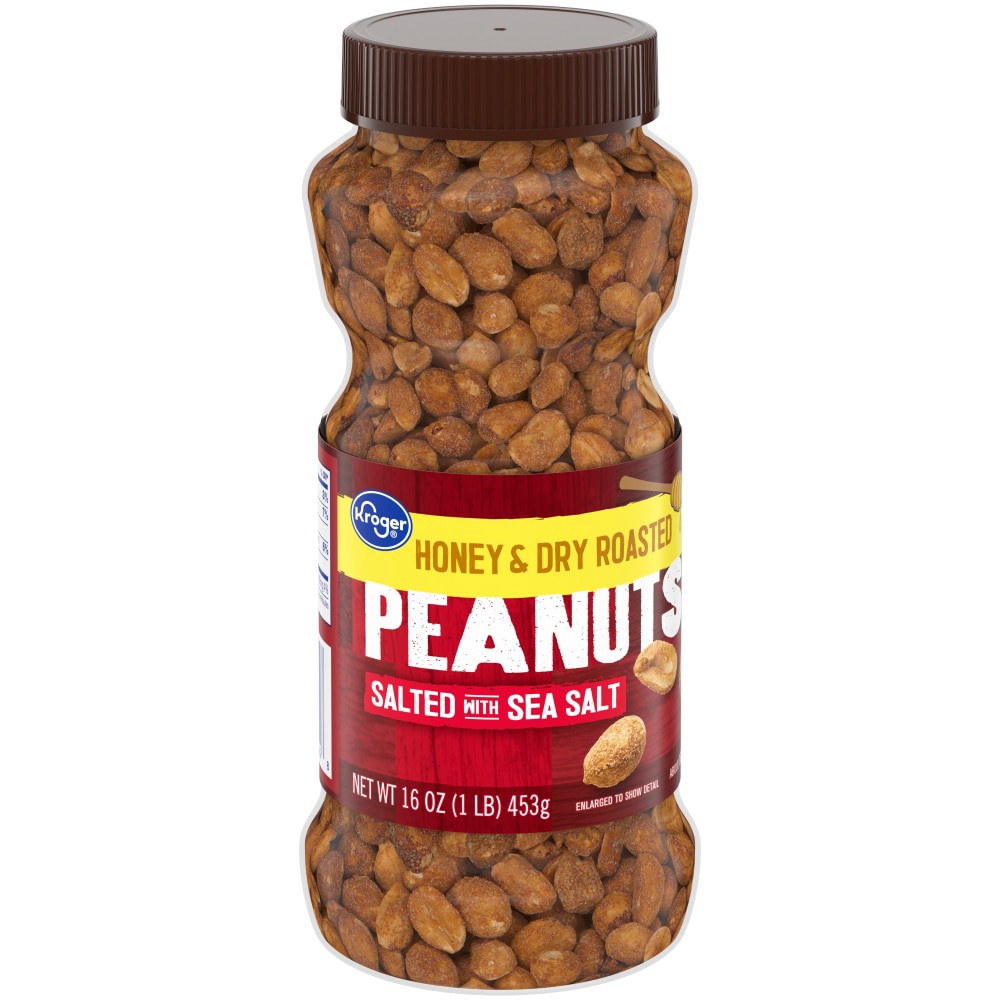 slide 2 of 5, Kroger Salted Honey & Dry Roasted Peanuts, 16 oz