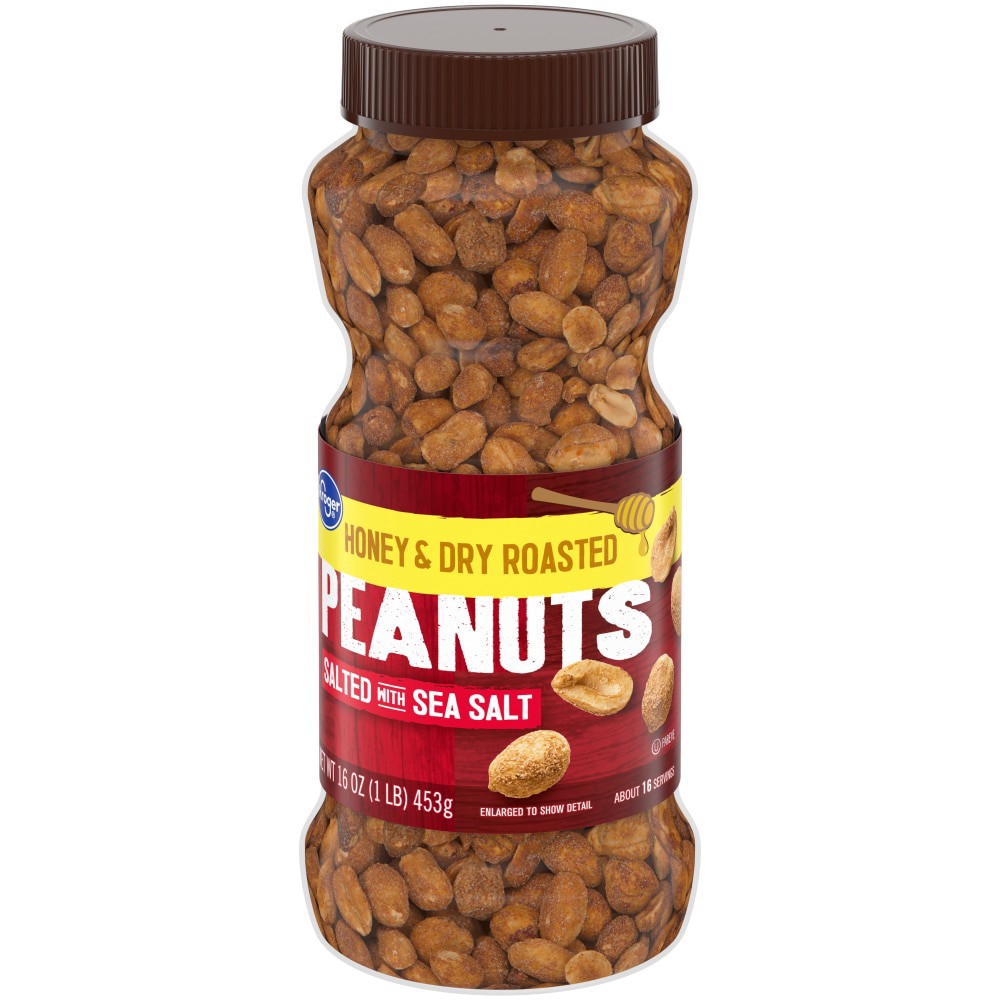 slide 3 of 5, Kroger Salted Honey & Dry Roasted Peanuts, 16 oz