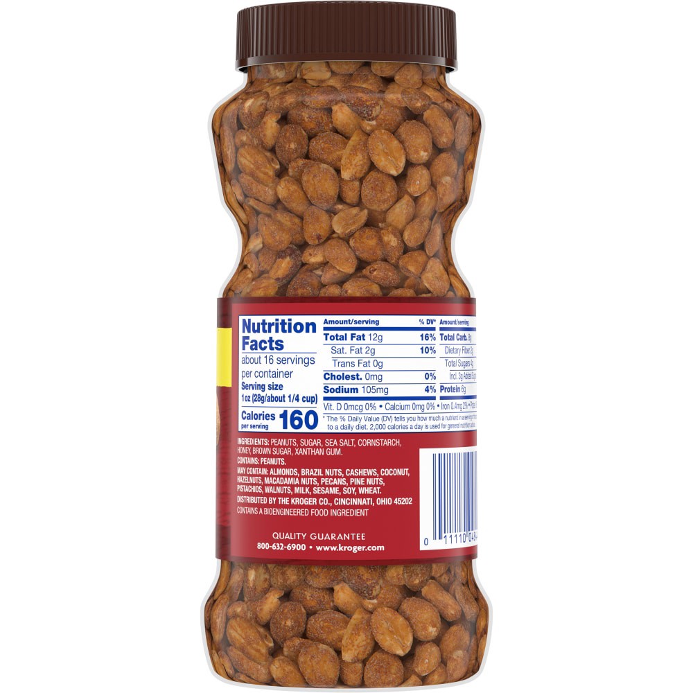 slide 4 of 4, Kroger Salted Honey & Dry Roasted Peanuts, 16 oz