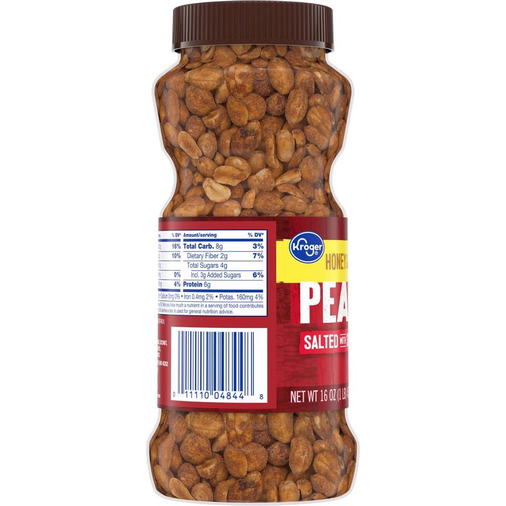 slide 3 of 4, Kroger Salted Honey & Dry Roasted Peanuts, 16 oz