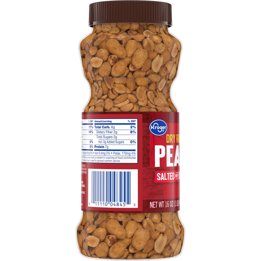 slide 3 of 4, Kroger Salted Dry Roasted Peanuts, 16 oz