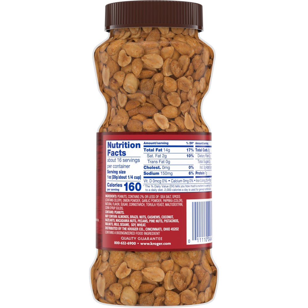 slide 2 of 5, Kroger Salted Dry Roasted Peanuts, 16 oz