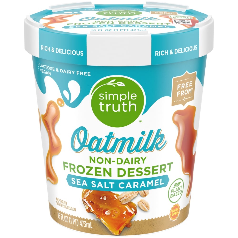 slide 1 of 1, Simple Truth Sea Salt Caramel Oatmilk Dairy Free Frozen Dessert, 1 pint