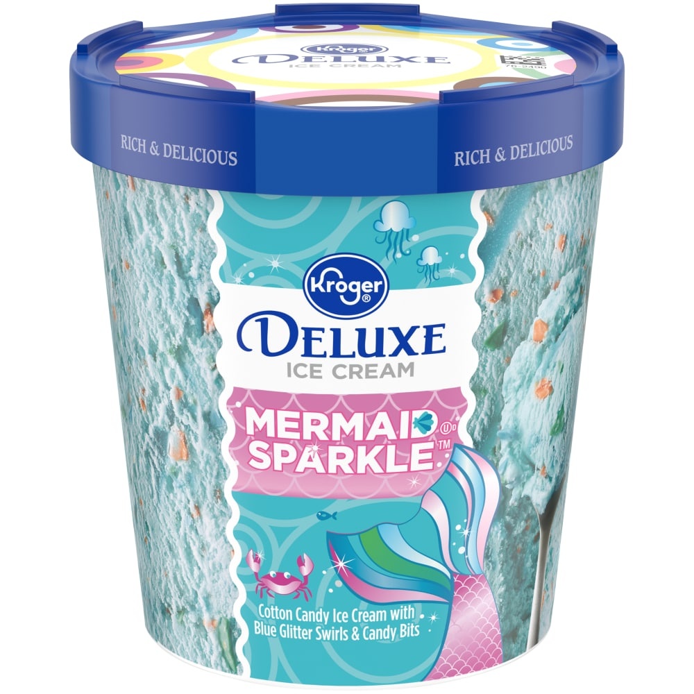 slide 1 of 1, Kroger Deluxe Mermaid Sparkle Ice Cream, 1 pint