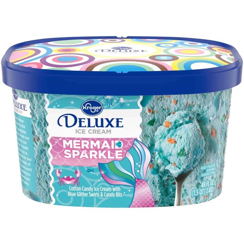 slide 1 of 1, Kroger Deluxe Mermaid Sparkle Ice Cream, 48 fl oz