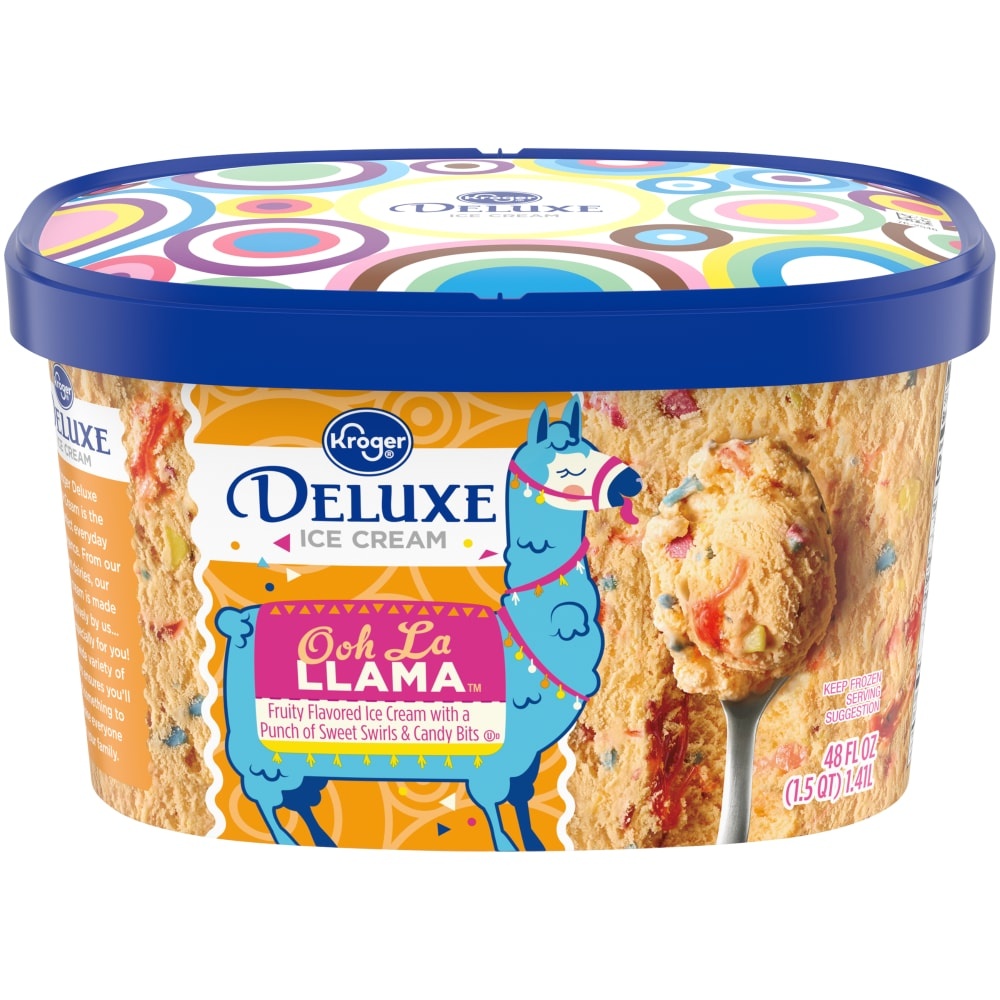 slide 1 of 1, Kroger Deluxe Ooh La Llama Ice Cream, 48 fl oz