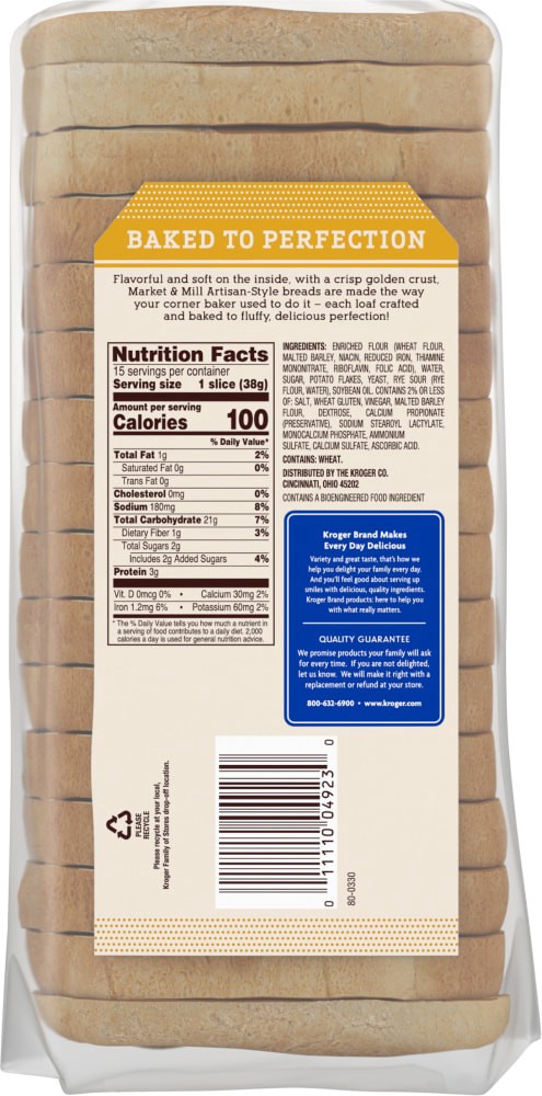 slide 3 of 6, Kroger Market & Mill Artisan Style Rustic Potato Bakery Bread, 20 oz
