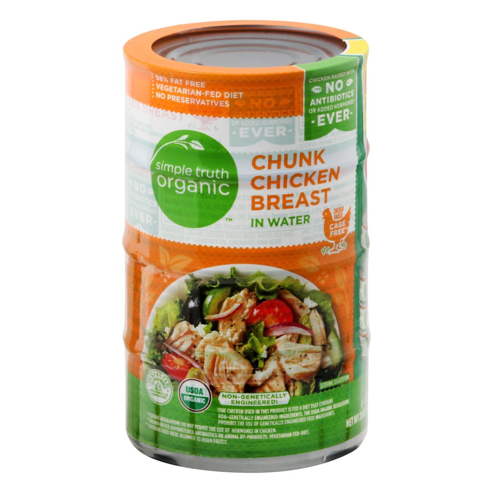 slide 3 of 4, Simple Truth Organic Chunk Chicken Breast In Water - 4 ct; 5 oz, 4 ct; 5 oz