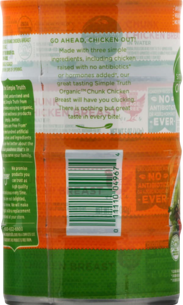 slide 2 of 4, Simple Truth Organic Chunk Chicken Breast In Water - 4 ct; 5 oz, 4 ct; 5 oz