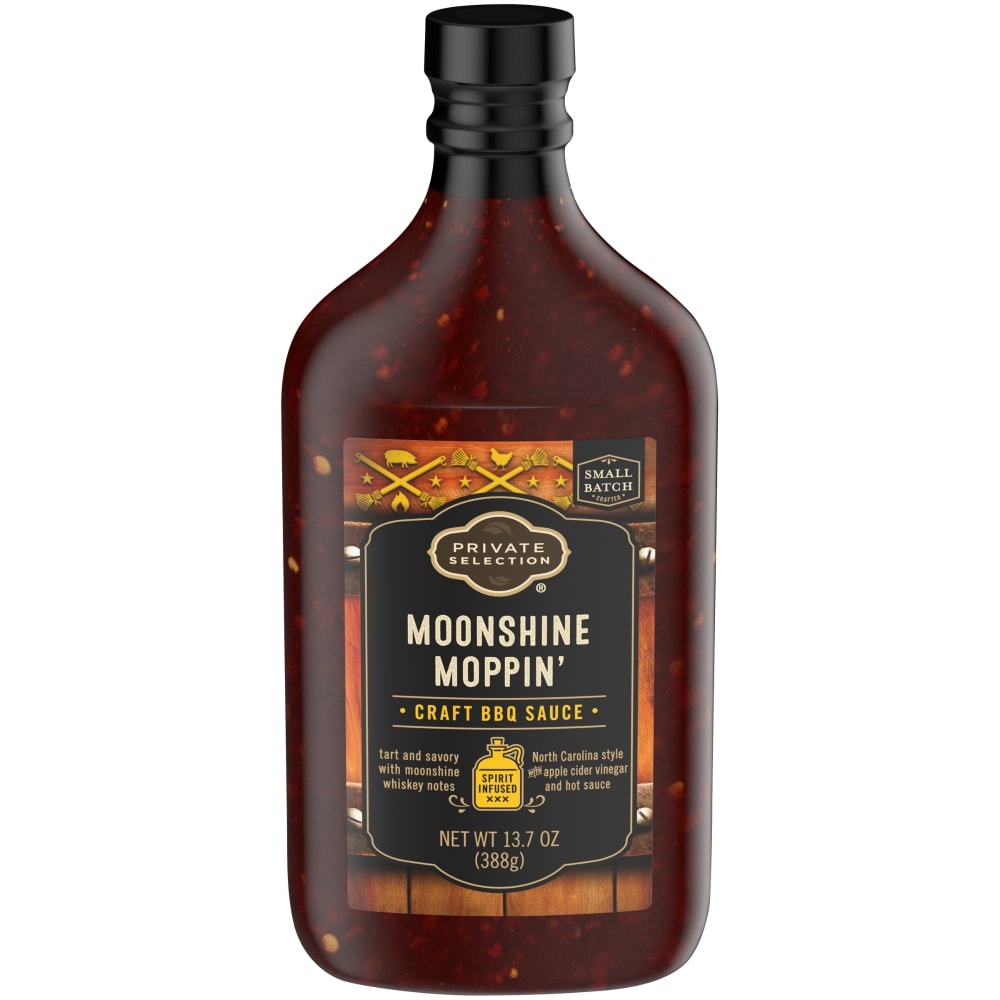 slide 1 of 1, Private Selection Moonshine Moppin Sauce BBQ Sauce, 13.7 oz