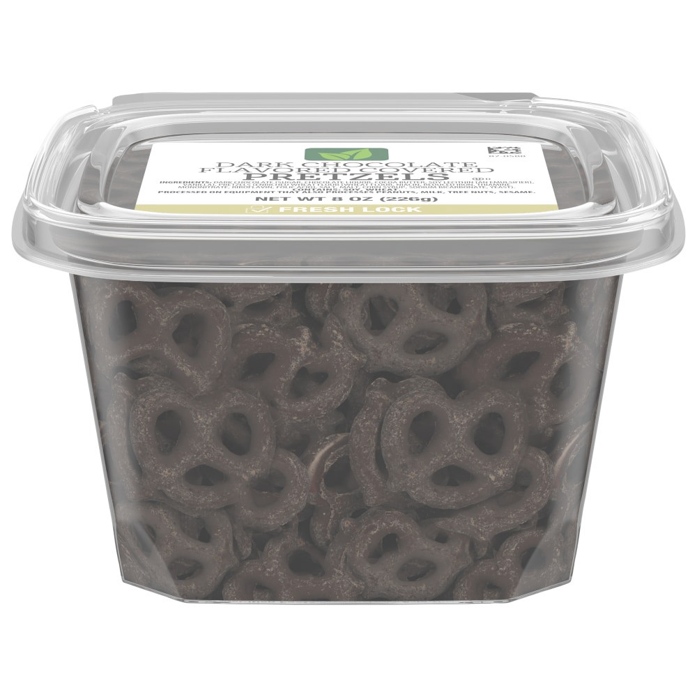 slide 2 of 2, Dark Chocolate Flavored Covered Pretzels, 8 oz