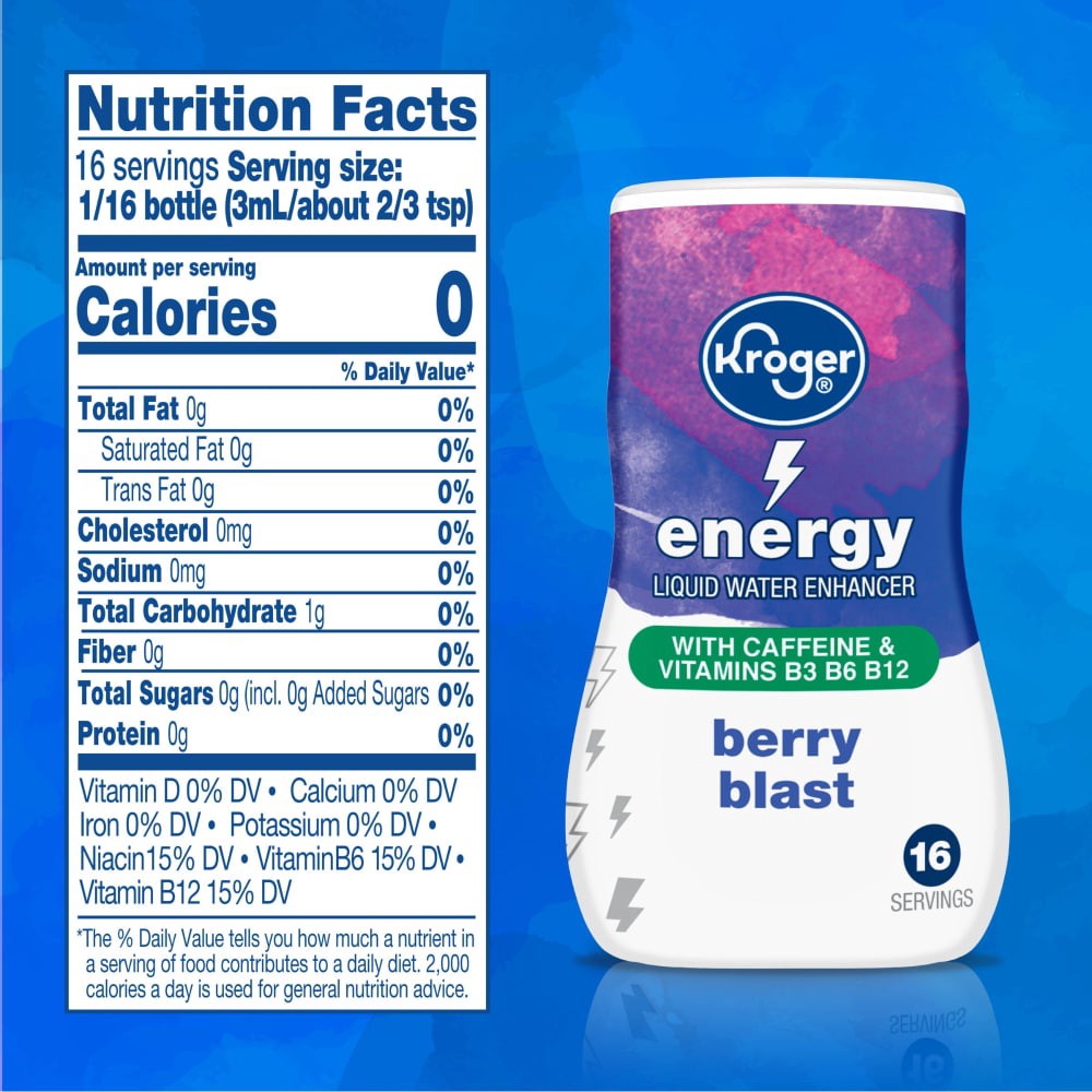slide 2 of 3, Kroger Energy Berry Blast Liquid Water Enhancer - 1.62 fl oz, 1.62 fl oz