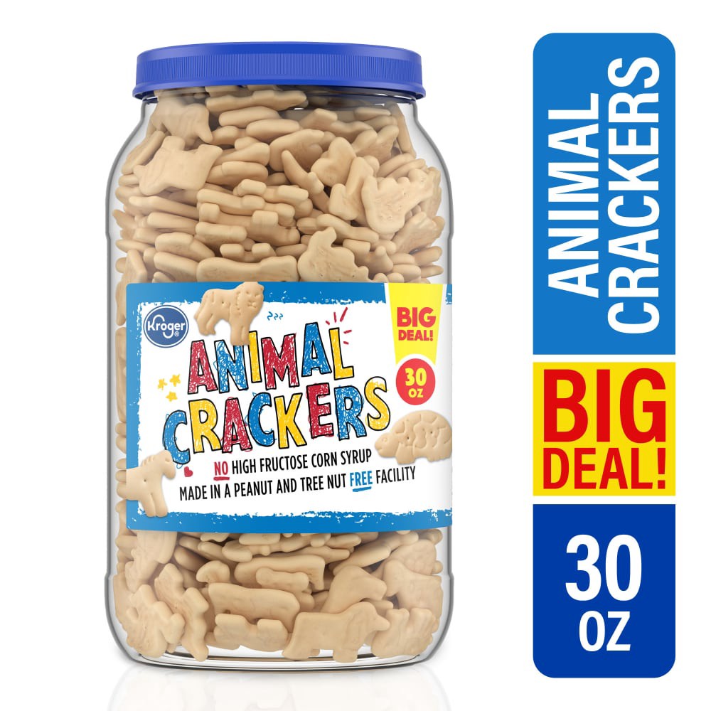 slide 2 of 3, Kroger Animal Crackers, 30 oz