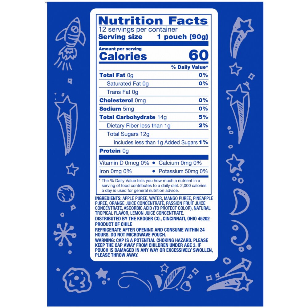 slide 3 of 3, Kroger Tropical Fruit Apple Sauce Pouches, 12 ct; 3.2 oz