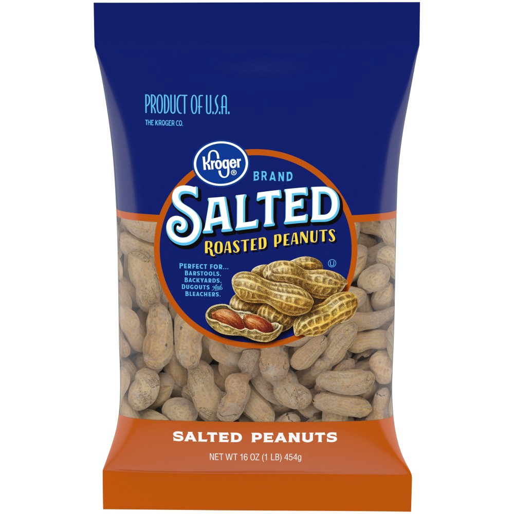 slide 3 of 3, Kroger Salted Roasted In-Shell Peanuts, 16 oz