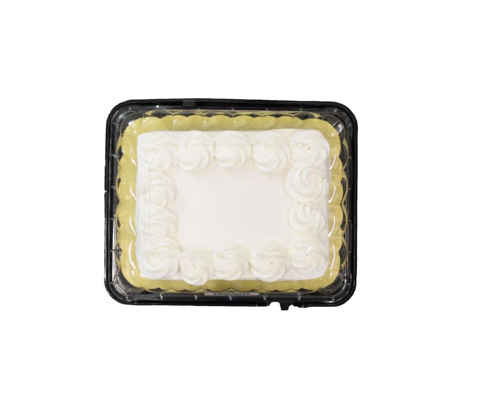 slide 3 of 4, Bakery Fresh Goodness Rosette Border White Sheet Cake, 29 oz
