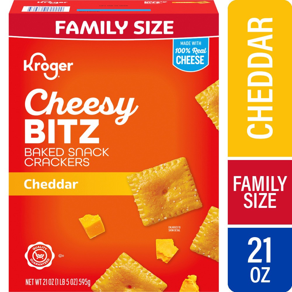 slide 2 of 5, Kroger So Cheesy! Original Baked Cheese Bits Crackers, 21 oz