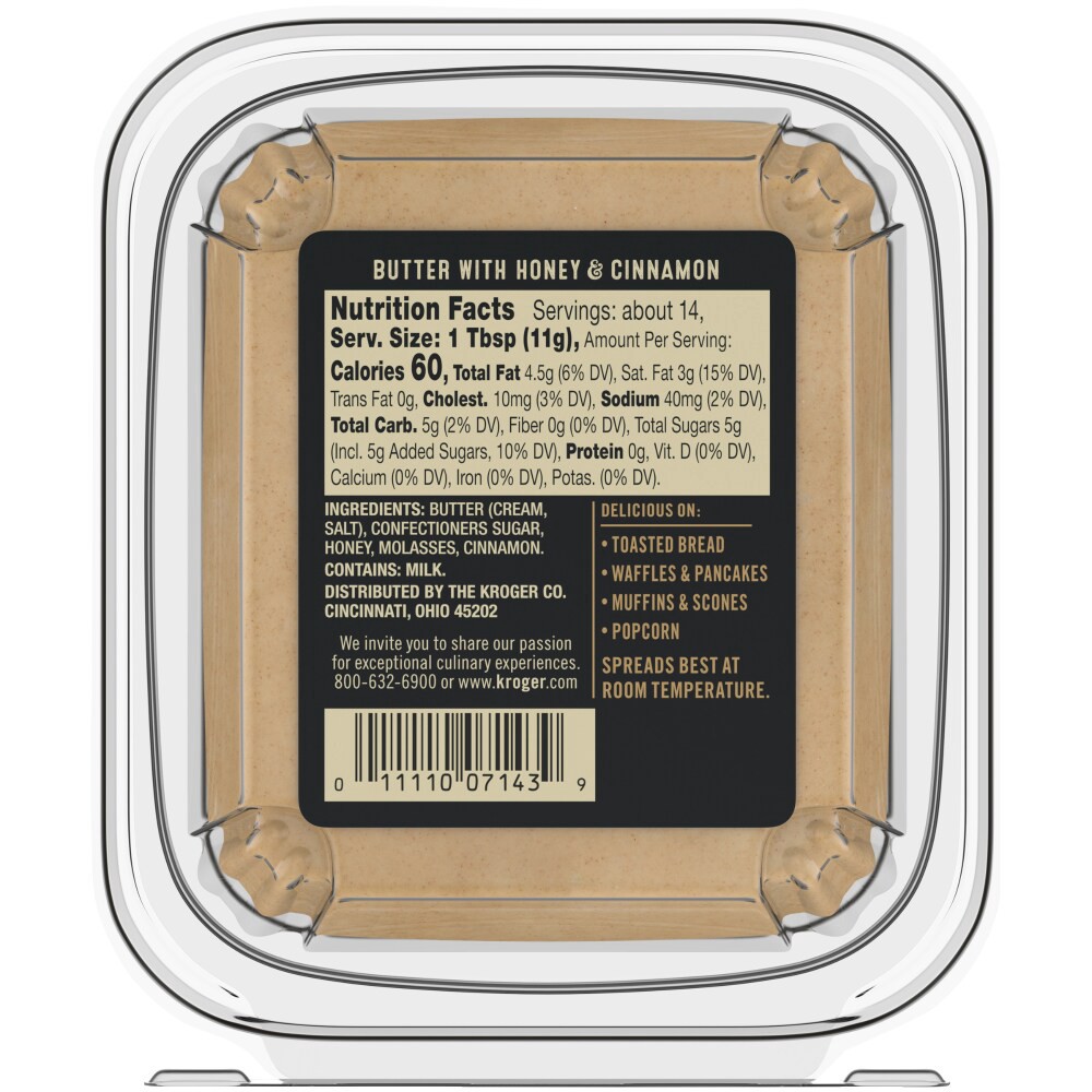 slide 4 of 4, Private Selection Spreadable Butter With Honey & Cinnamon Tub, 5.5 oz