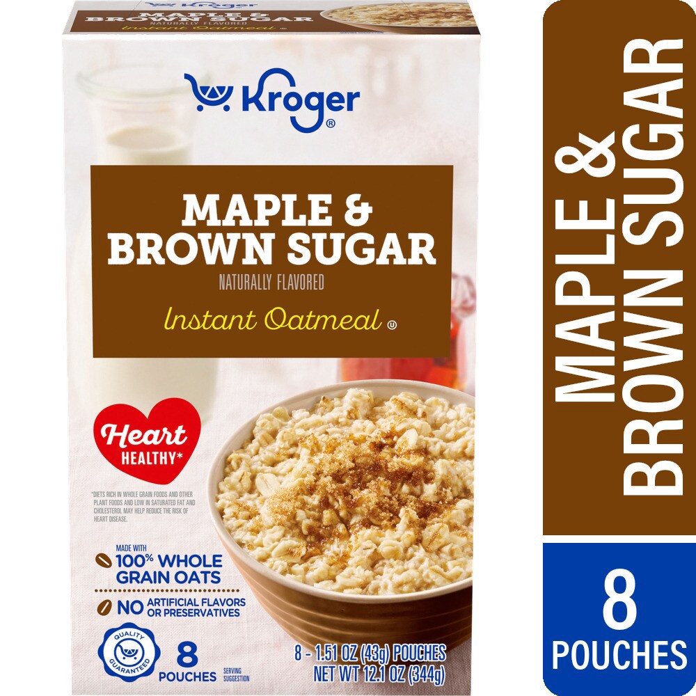 slide 1 of 1, Kroger® Maple and Brown Sugar Instant Oatmeal, 8 ct, 8 ct