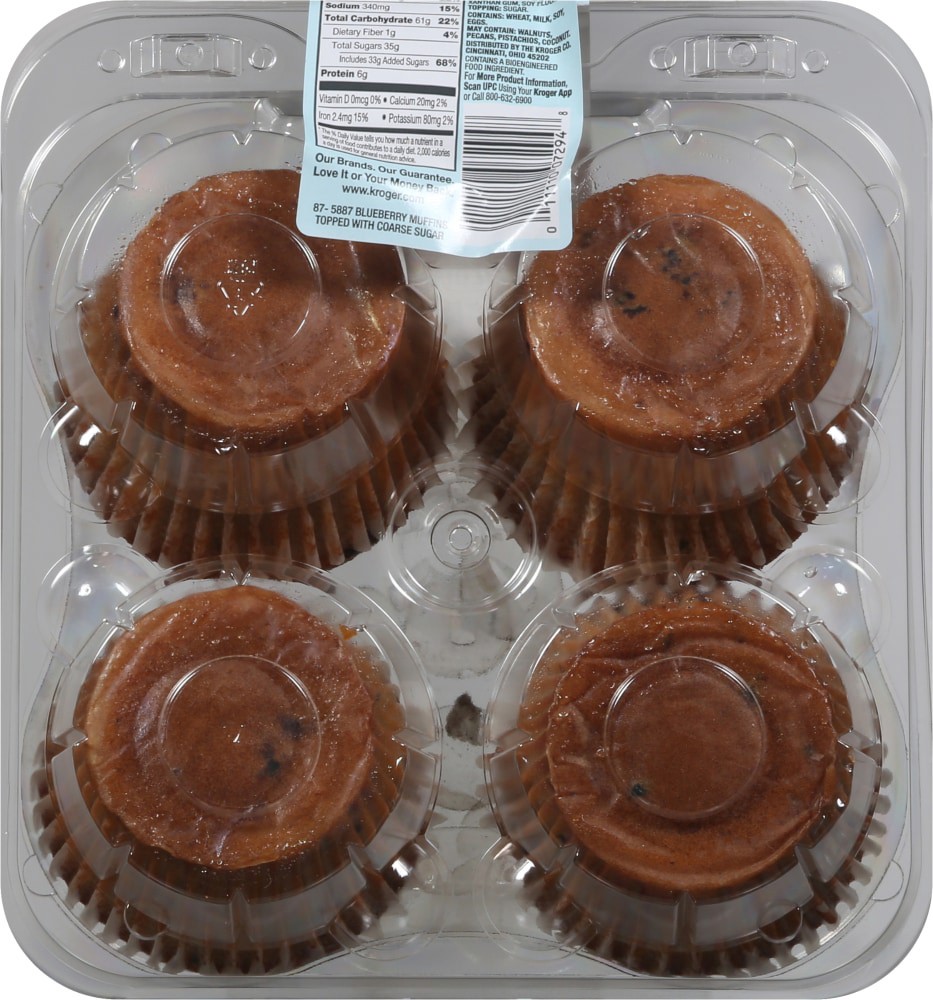 slide 2 of 3, Bakery Fresh Blueberry Muffins, 4 ct; 15 oz