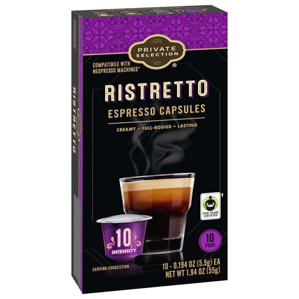 slide 3 of 6, Private Selection Fair Trade Ristretto Espresso Capsules, 10 ct