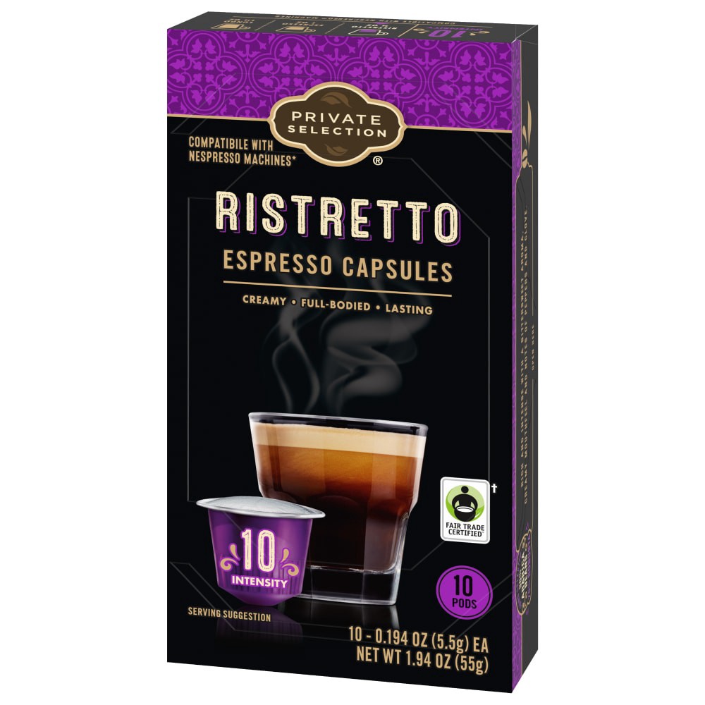slide 6 of 6, Private Selection Fair Trade Ristretto Espresso Capsules, 10 ct