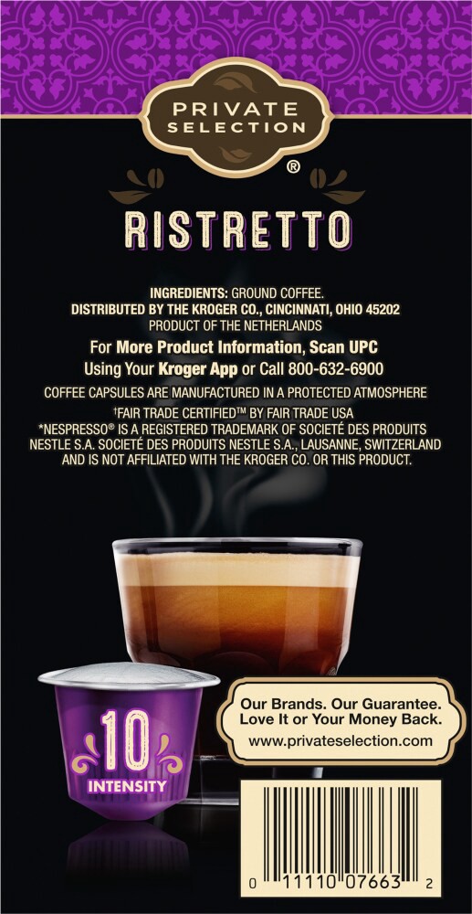 slide 5 of 6, Private Selection Fair Trade Ristretto Espresso Capsules, 10 ct
