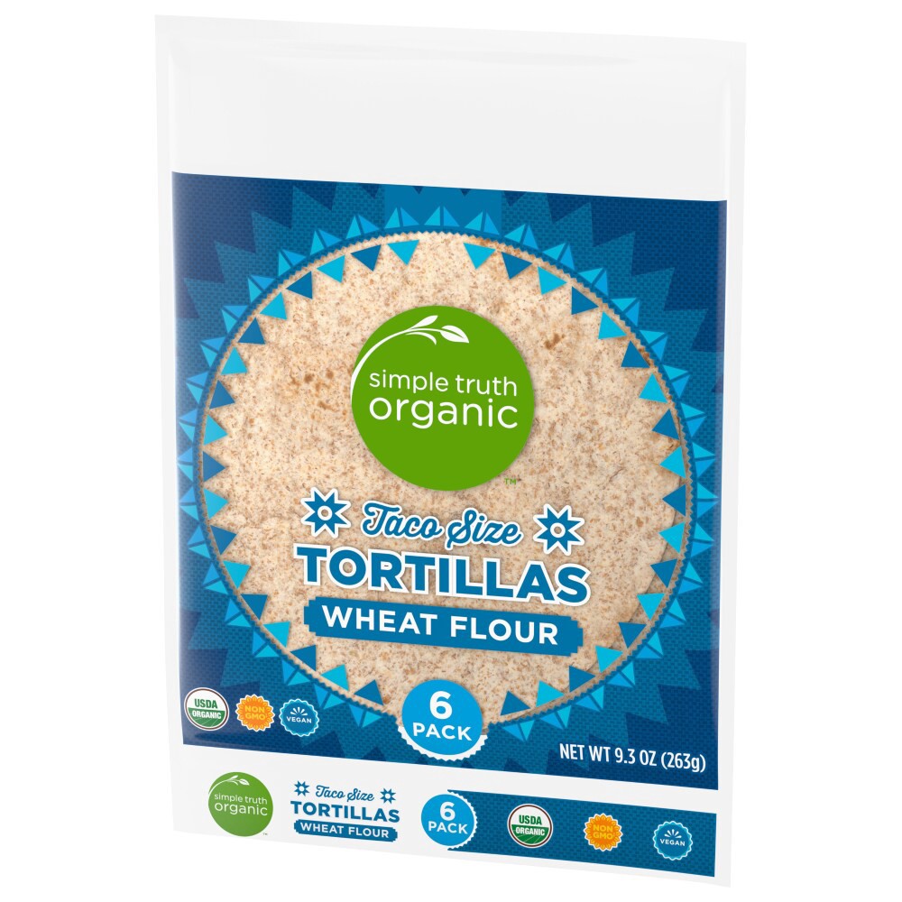 slide 4 of 6, Simple Truth Organic Taco Size Wheat Flour Tortillas, 6 ct / 9.3 oz