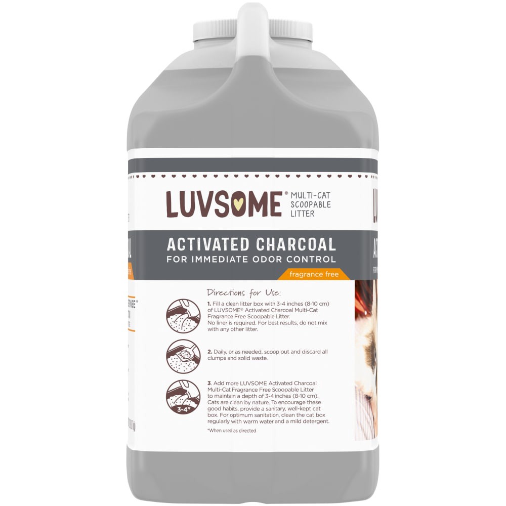 slide 2 of 4, Luvsome Scoopable Cat Litter With Activated Charcoal, 20 lb