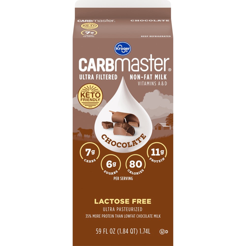 slide 3 of 5, Kroger Carbmaster Ultra Filtered Non-Fat Chocolate Milk, 59 fl oz