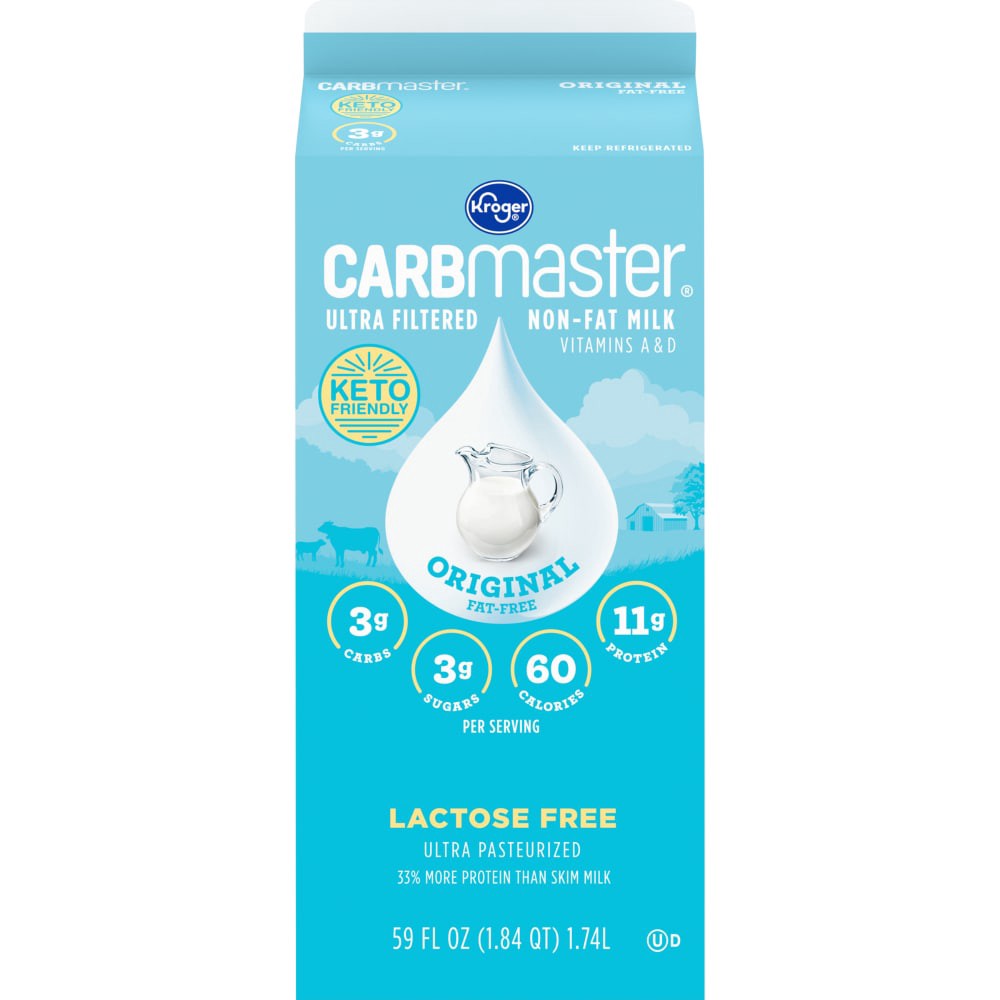 slide 4 of 4, Kroger Carbmaster Ultra Filtered Non-Fat Original Milk, 59 fl oz
