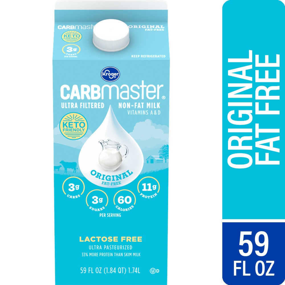 slide 2 of 2, Kroger Carbmaster Ultra Filtered Non-Fat Original Milk, 59 fl oz
