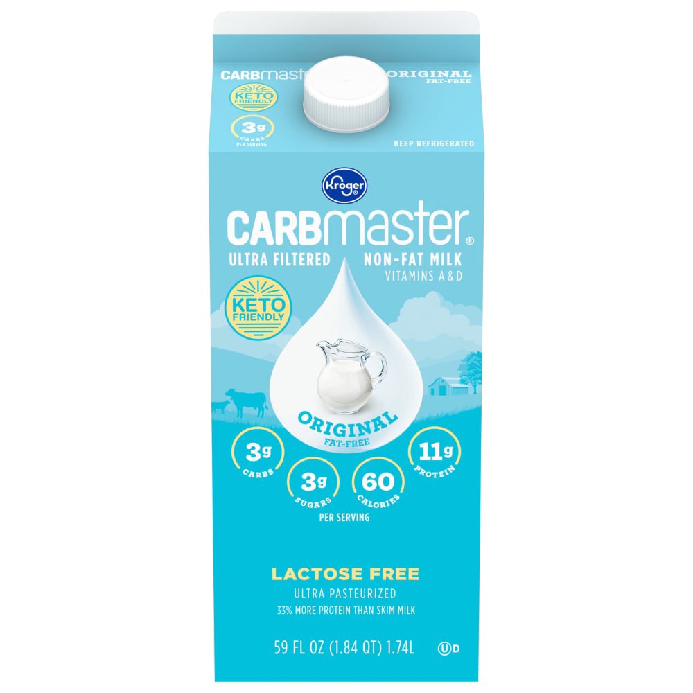 slide 5 of 5, Kroger Carbmaster Ultra Filtered Non-Fat Original Milk, 59 fl oz