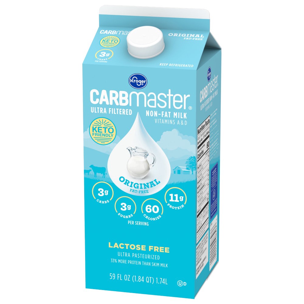 slide 4 of 5, Kroger Carbmaster Ultra Filtered Non-Fat Original Milk, 59 fl oz