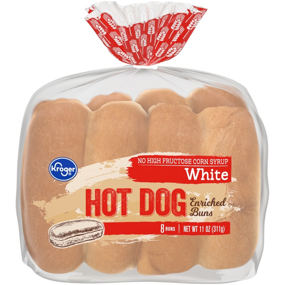 slide 1 of 1, Kroger Enriched Hot Dog Buns, 8 ct / 11 oz