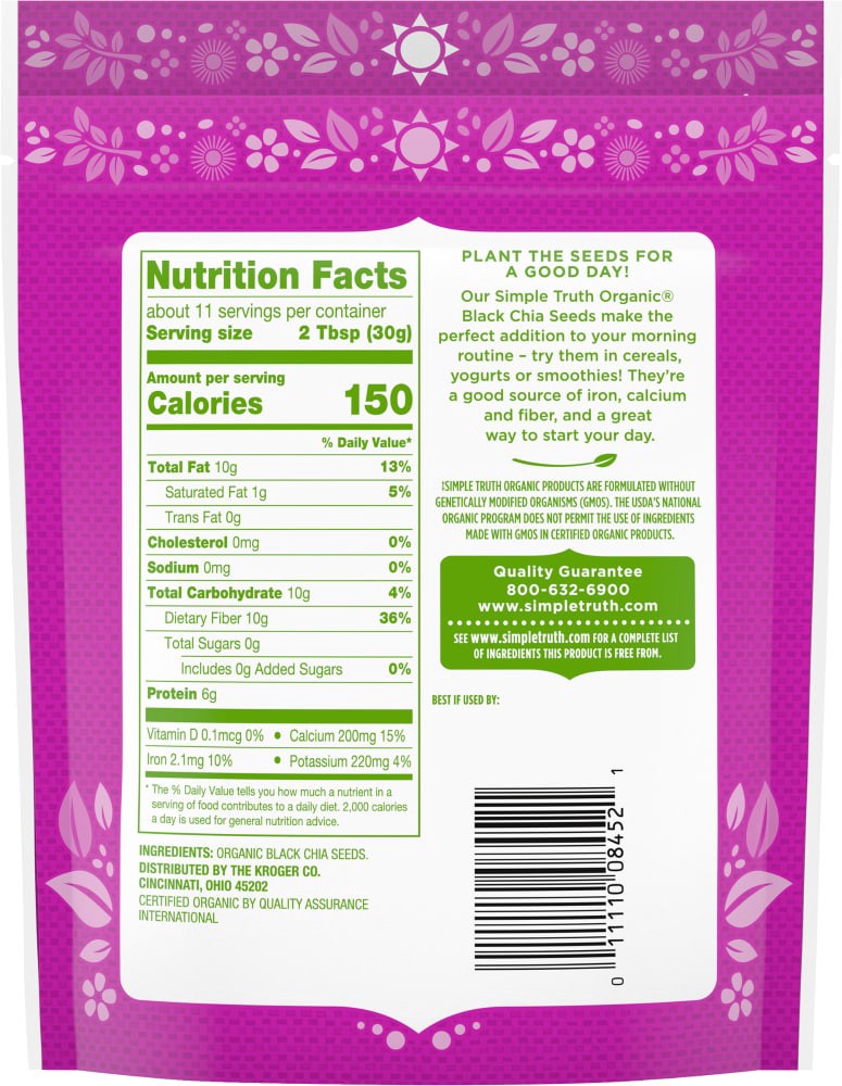 slide 2 of 2, Simple Truth Organic Black Chia Seeds, 12 oz