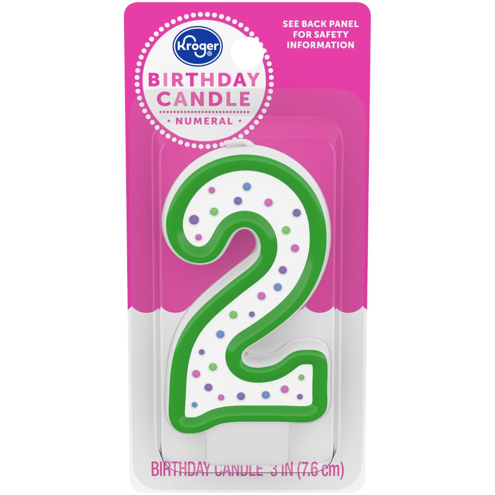 slide 2 of 2, Kroger #2 Numeral Candle, 3 in