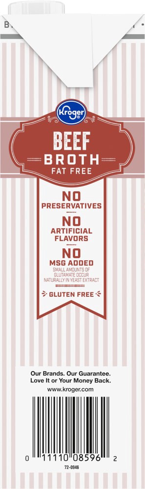 slide 2 of 4, Kroger Fat Free Beef Broth, 32 oz