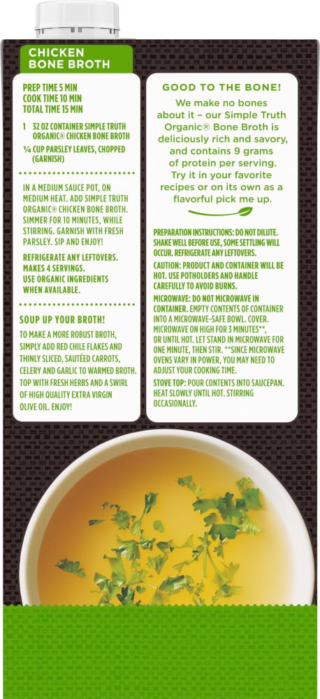 slide 4 of 4, Simple Truth Organic Chicken Bone Broth, 32 oz