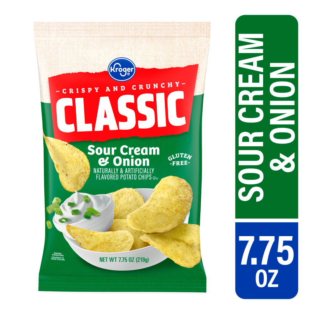 slide 5 of 5, Kroger Sour Cream & Onion Potato Chips, 7.75 oz
