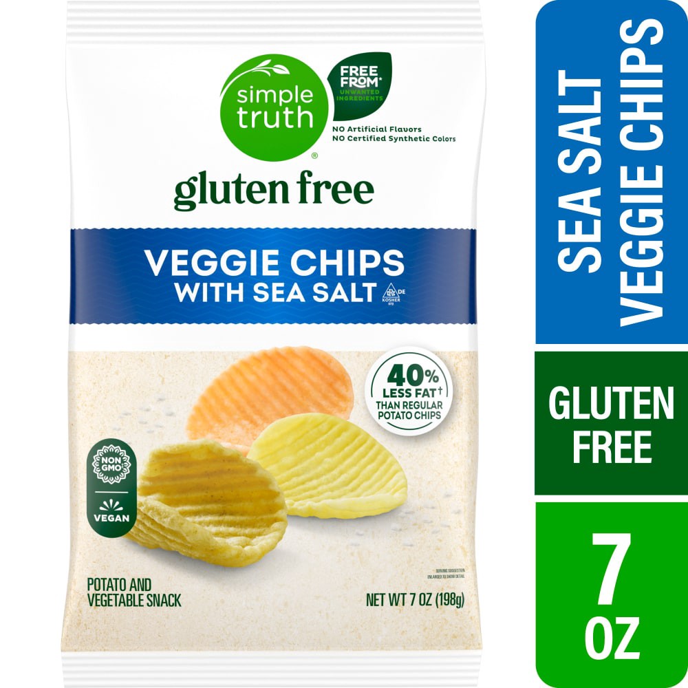 slide 2 of 5, Simple Truth Sea Salt Veggie Chips, 7 oz