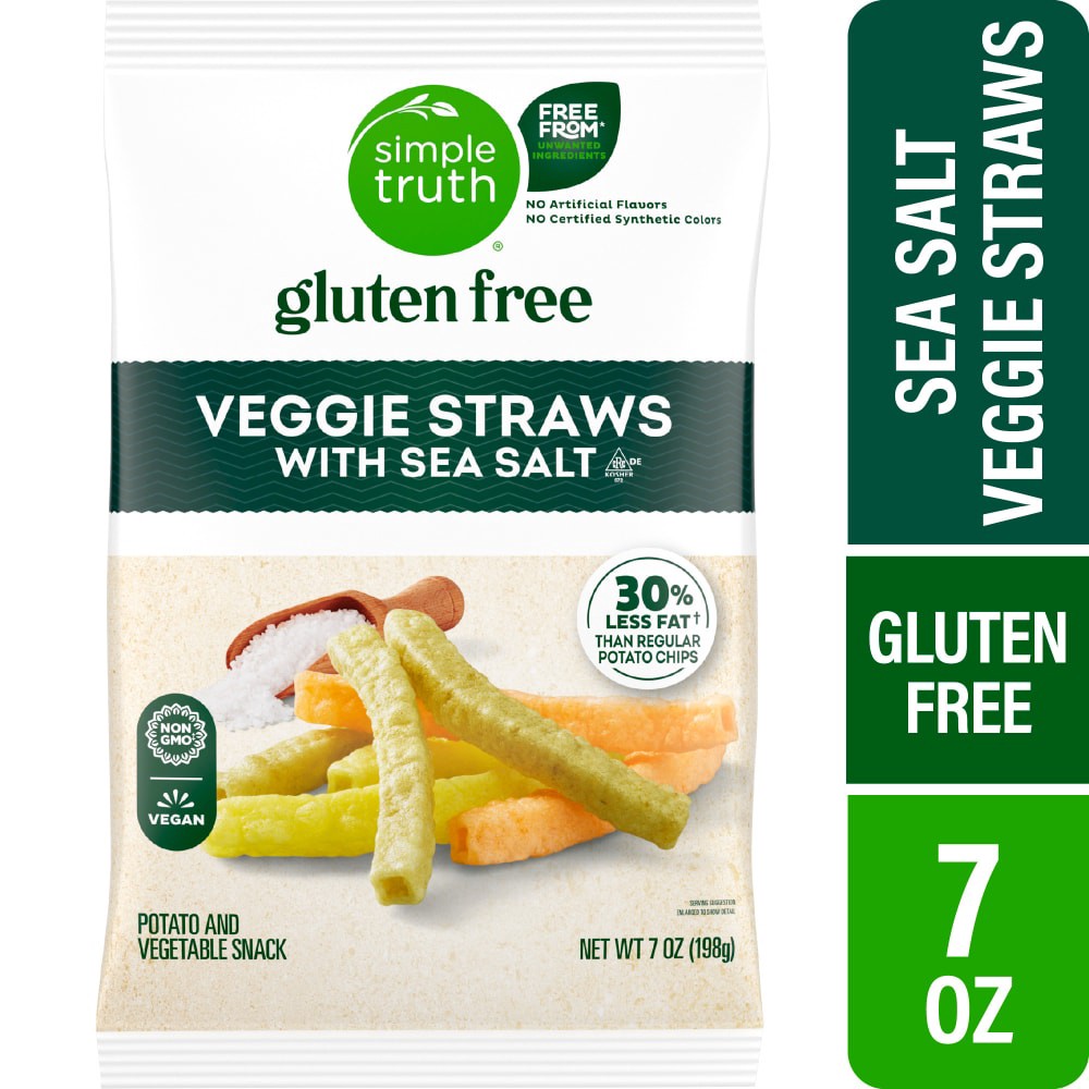 slide 3 of 3, Simple Truth Sea Salt Veggie Straws, 7 oz