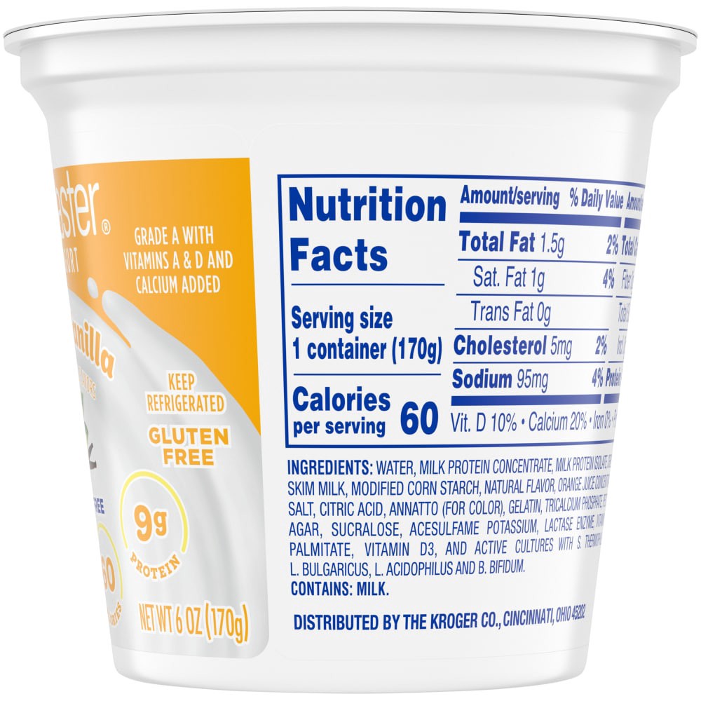 slide 2 of 5, Kroger Carbmaster Orange Vanilla Lowfat Yogurt, 6 oz