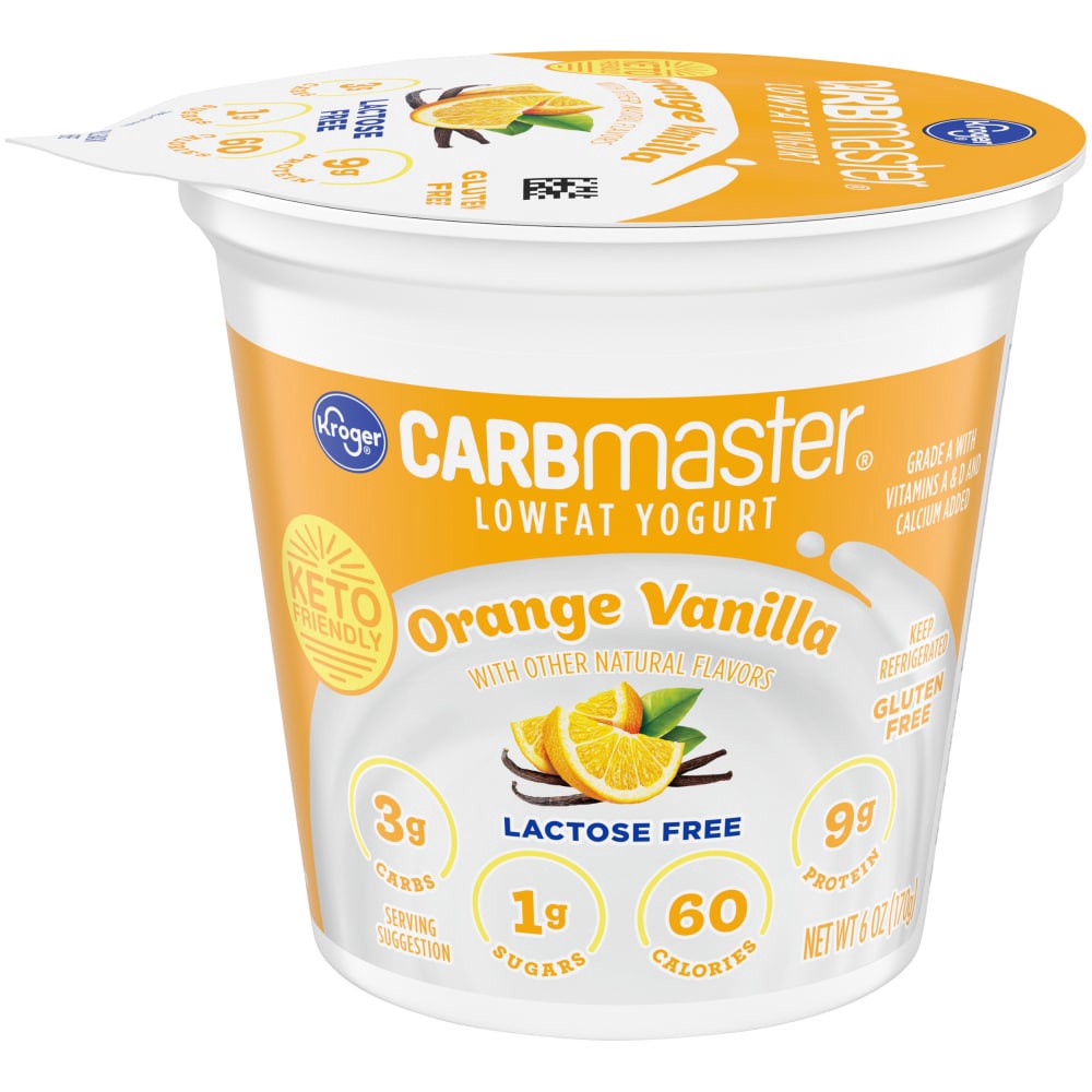 slide 3 of 5, Kroger Carbmaster Orange Vanilla Lowfat Yogurt, 6 oz