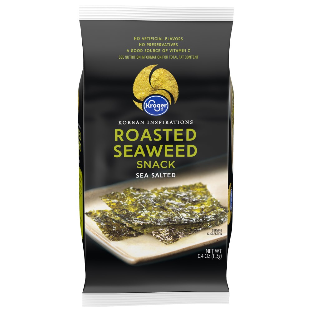 slide 3 of 3, Kroger Korean Inspirations Sea Salted Roasted Seaweed Snack, 0.4 oz
