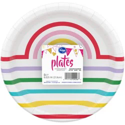 Kroger® Entertainment Essentials Modern Rainbow 9-Inch Party Paper Plates, 8 ct